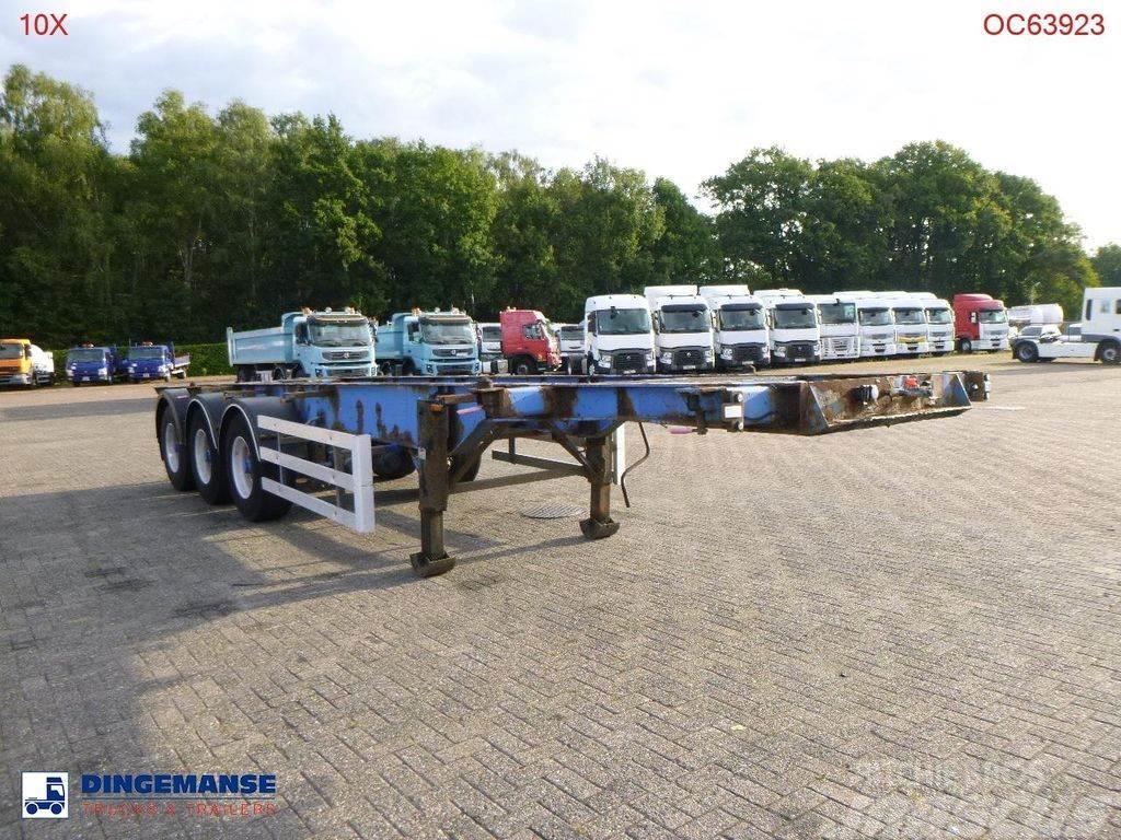 SDC 3-axle container trailer 20-30 ft + ADR Semi-trailer med containerramme