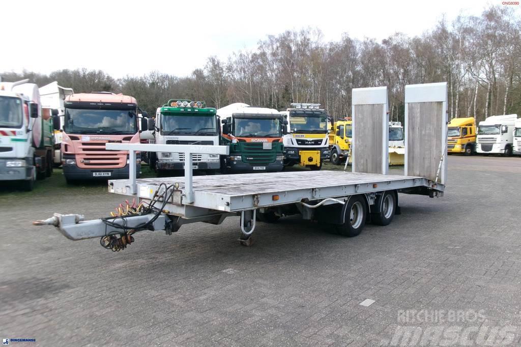 King 2-axle platform drawbar trailer 14t + ramps Anhænger med lad/Flatbed