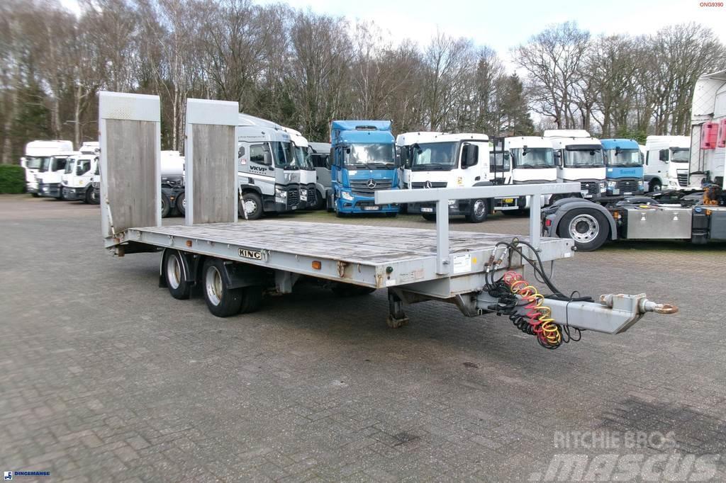 King 2-axle platform drawbar trailer 14t + ramps Anhænger med lad/Flatbed