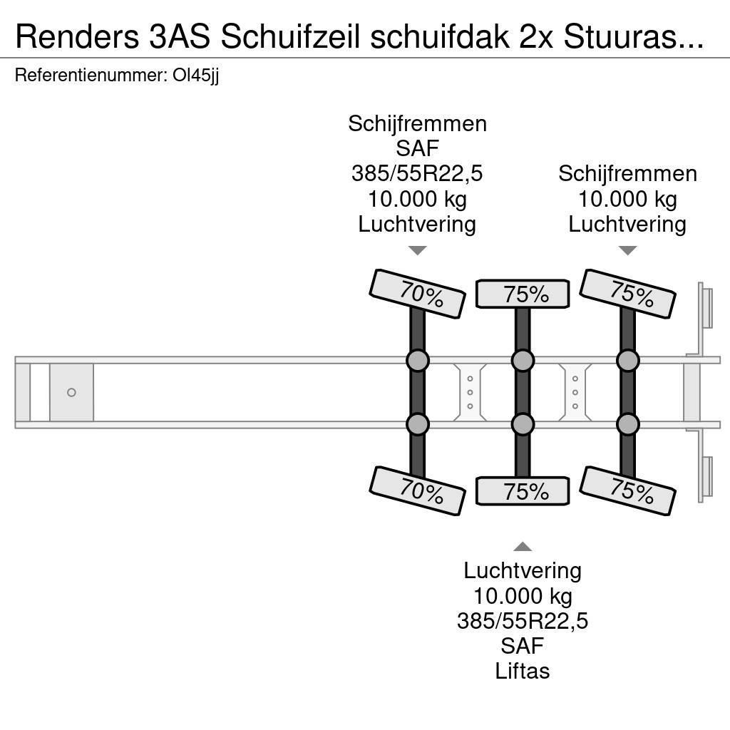 Renders 3AS Schuifzeil schuifdak 2x Stuuras/Lenkachse 10T Semi-trailer med Gardinsider