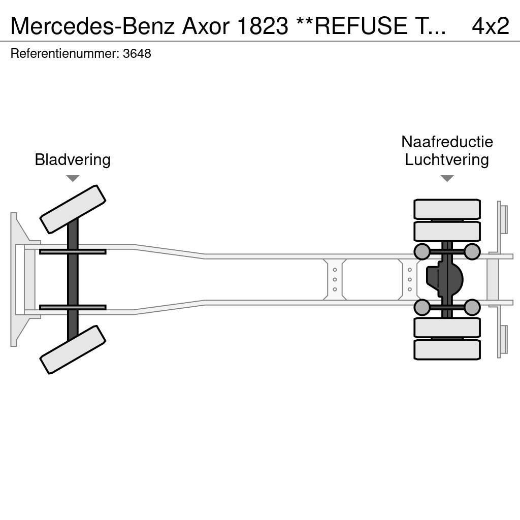 Mercedes-Benz Axor 1823 **REFUSE TRUCK-BENNE ORDURE-MULLWAGEN** Renovationslastbiler