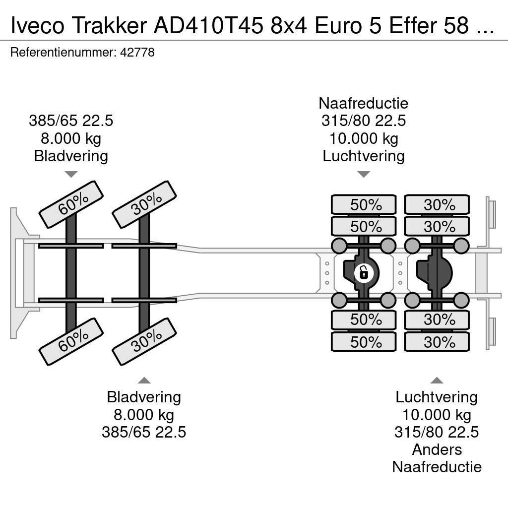 Iveco Trakker AD410T45 8x4 Euro 5 Effer 58 Tonmeter Kraner til alt terræn