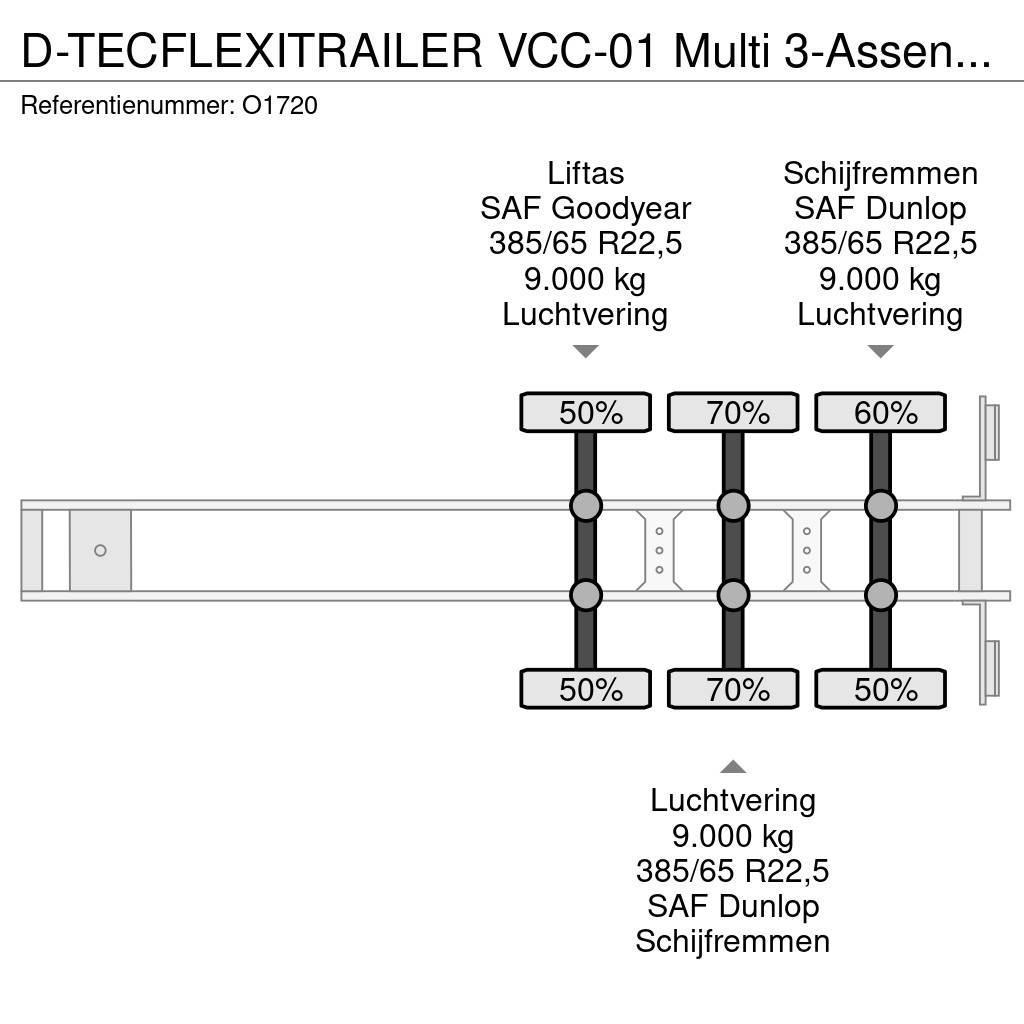 D-tec FLEXITRAILER VCC-01 Multi 3-Assen SAF - Schijfremm Semi-trailer med containerramme