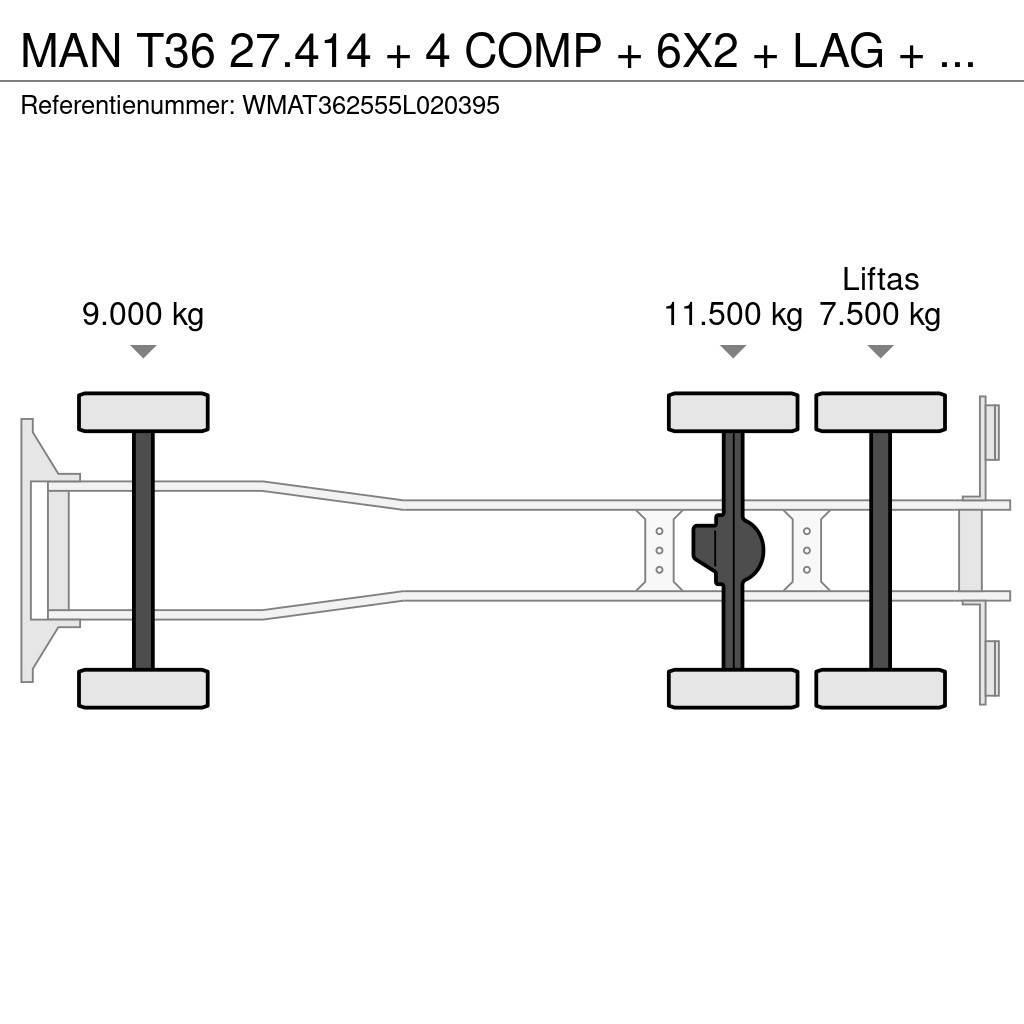 MAN T36 27.414 + 4 COMP + 6X2 + LAG + MANUAL Tankbiler