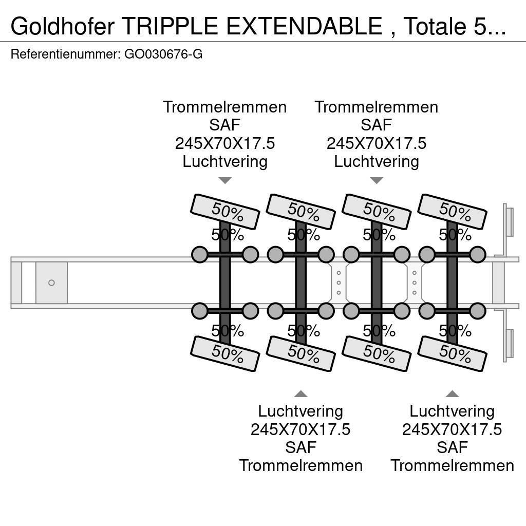 Goldhofer TRIPPLE EXTENDABLE , Totale 51 M 4 AXEL STEERING Semi-trailer blokvogn