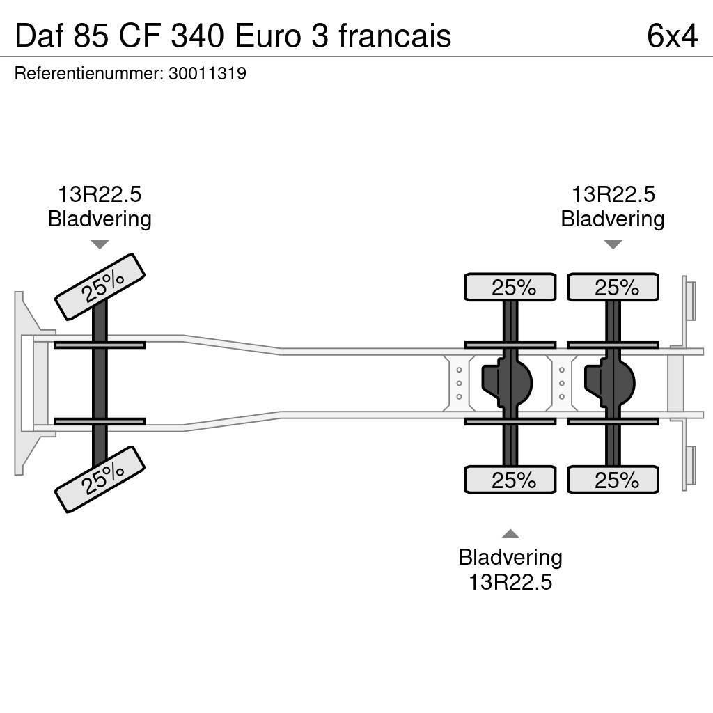 DAF 85 CF 340 Euro 3 francais Lastbil med lad/Flatbed