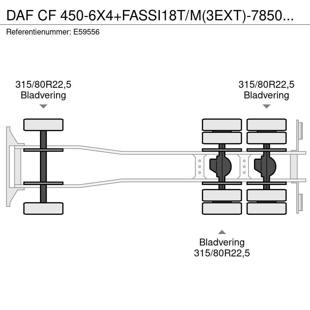 DAF CF 450-6X4+FASSI18T/M(3EXT)-78500KM Lastbil med lad/Flatbed