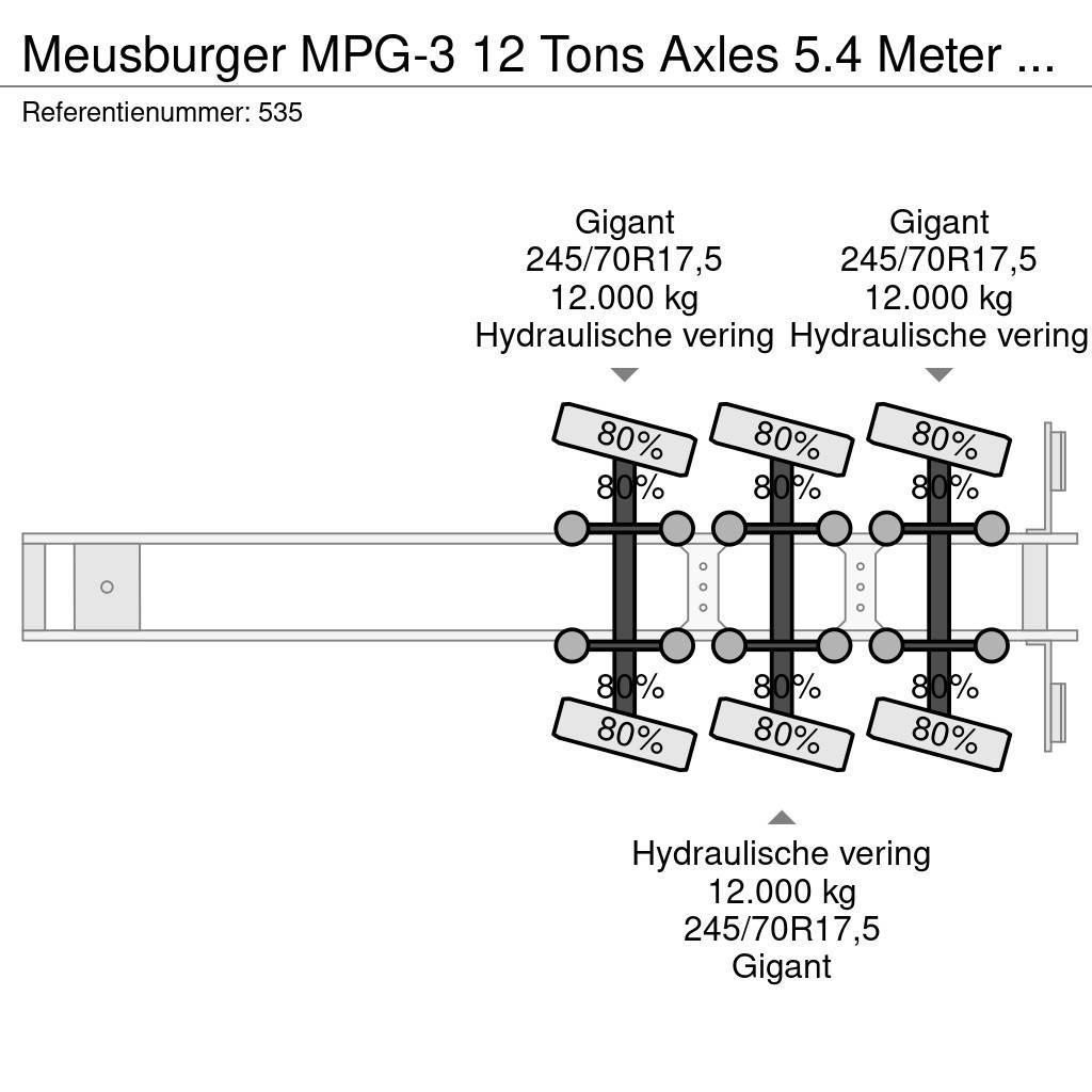 Meusburger MPG-3 12 Tons Axles 5.4 Meter extand. 4 Meter Exte Semi-trailer blokvogn