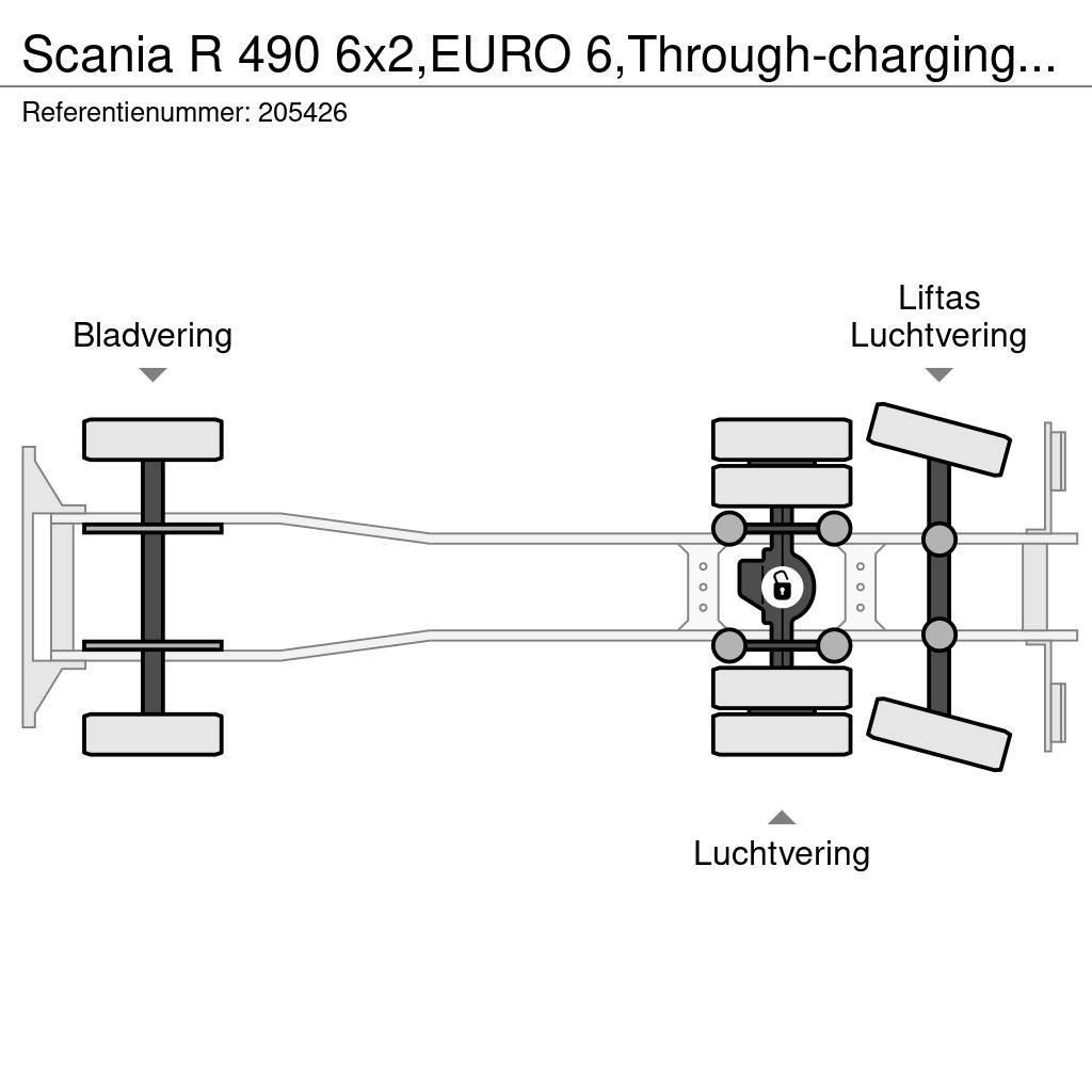 Scania R 490 6x2,EURO 6,Through-charging system,Retarder, Lastbil - Gardin