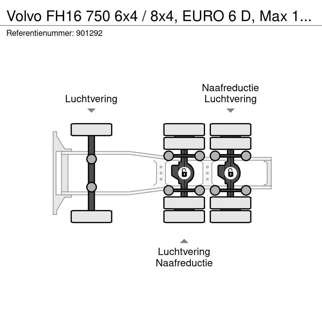 Volvo FH16 750 6x4 / 8x4, EURO 6 D, Max 150.000 kg, Reta Trækkere