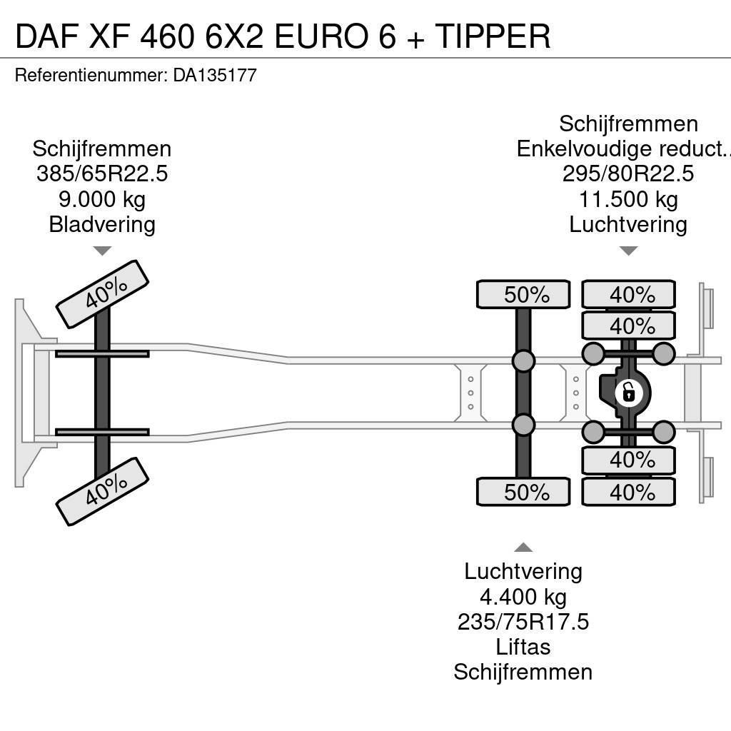 DAF XF 460 6X2 EURO 6 + TIPPER Lastbiler med tip