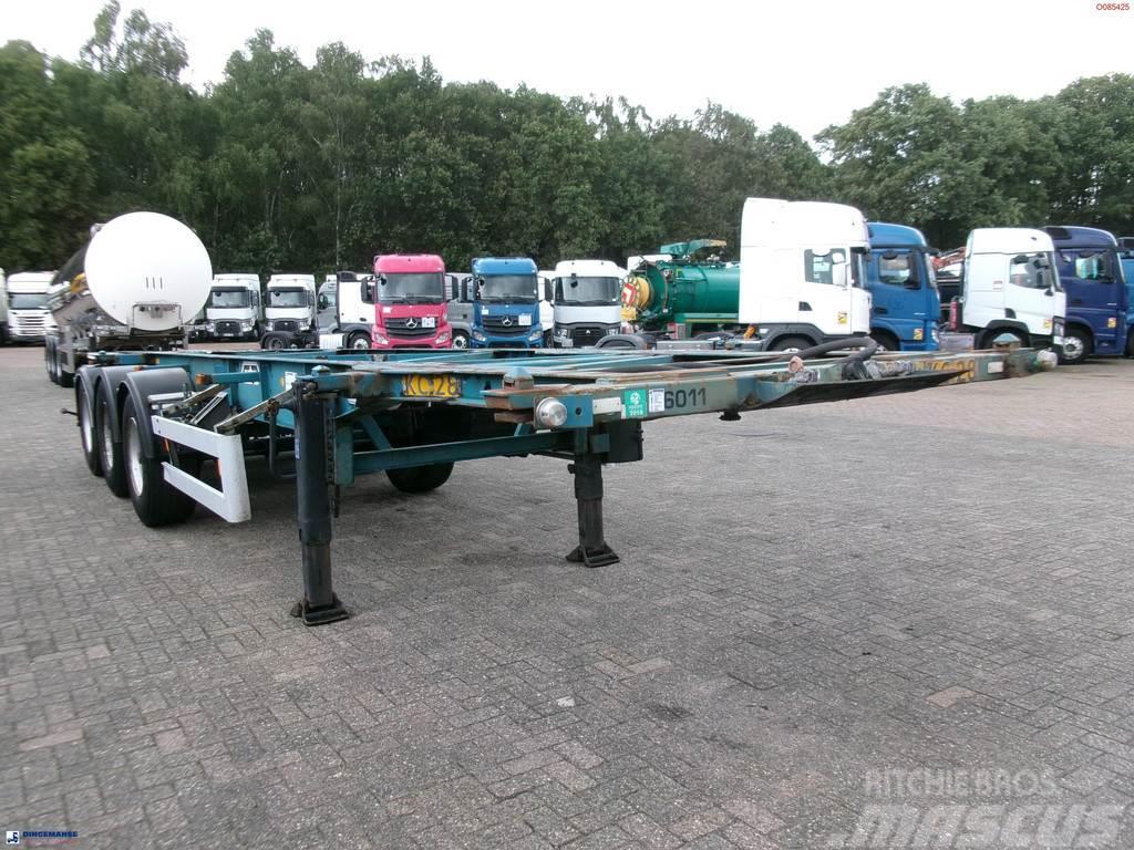 Van Hool 3-axle container chassis 20,30 ft. Semi-trailer med containerramme