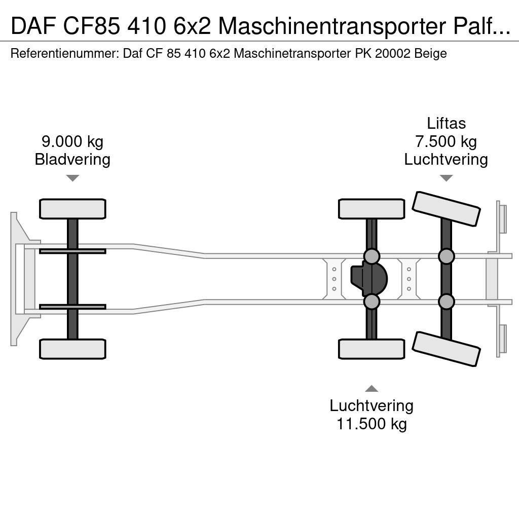 DAF CF85 410 6x2 Maschinentransporter Palfinger PK 200 Autotransportere / Knæklad