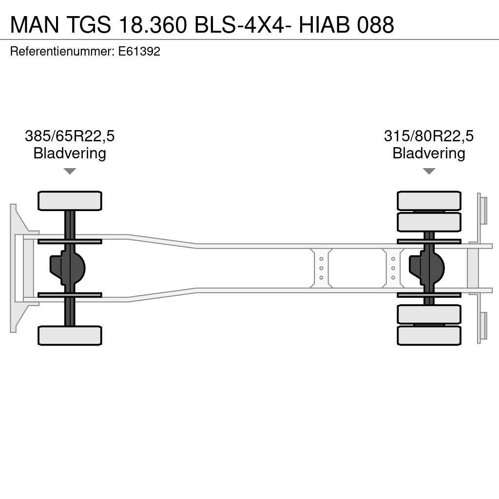 MAN TGS 18.360 BLS-4X4- HIAB 088 Lastbiler med tip