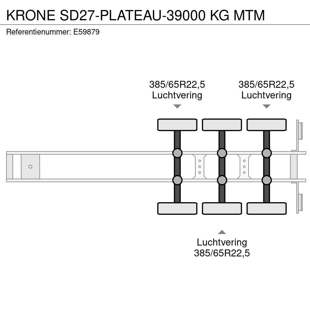 Krone SD27-PLATEAU-39000 KG MTM Semi-trailer med lad/flatbed