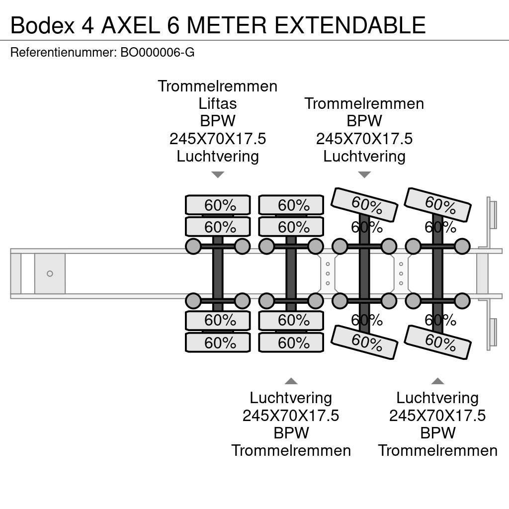 Bodex 4 AXEL 6 METER EXTENDABLE Semi-trailer blokvogn
