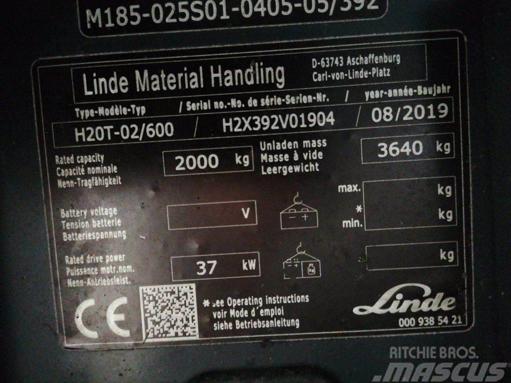 Linde H20T-02/600 LPG gaffeltrucks