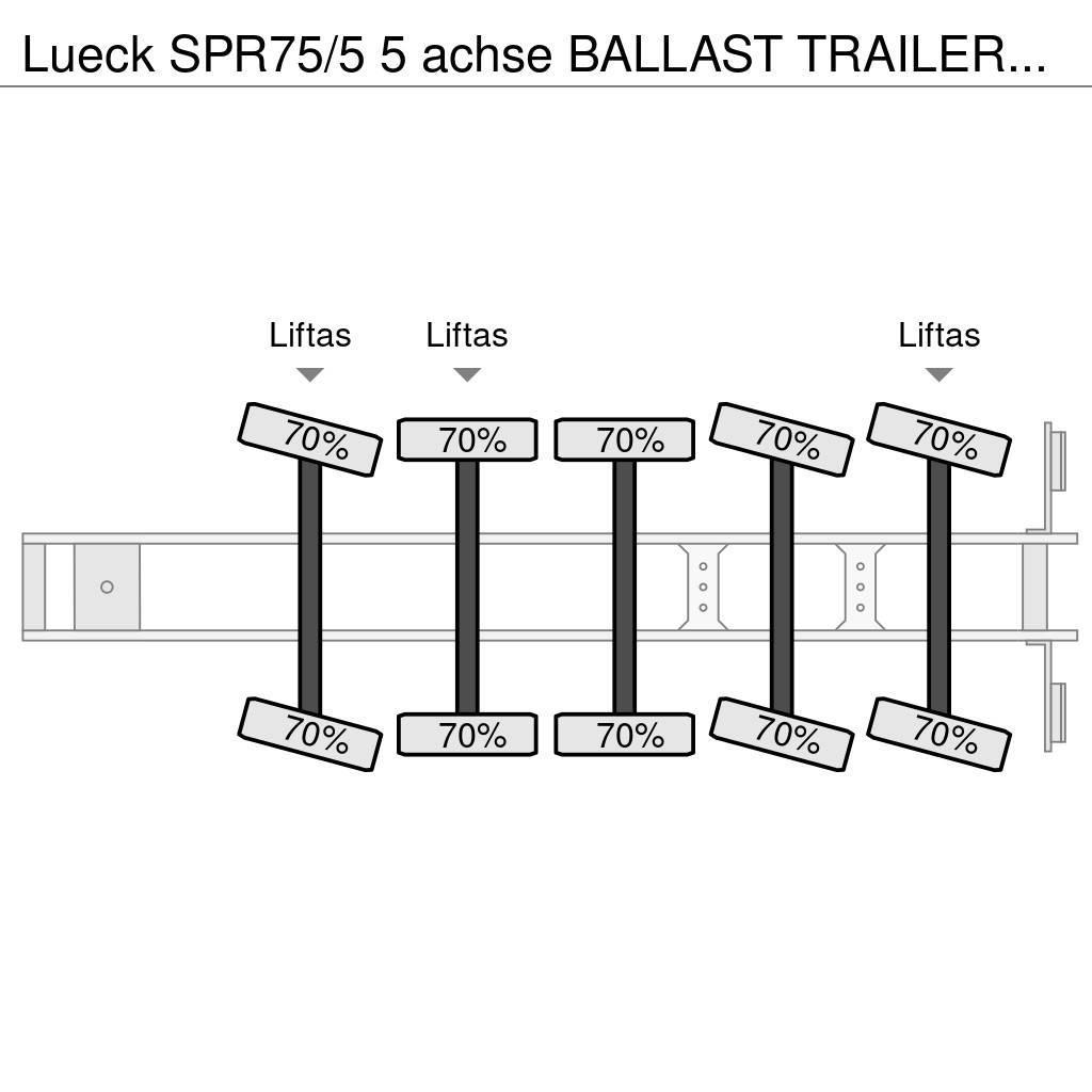 Lueck SPR75/5  5 achse BALLAST TRAILER 3x STEERAXLE!! Semi-trailer med lad/flatbed