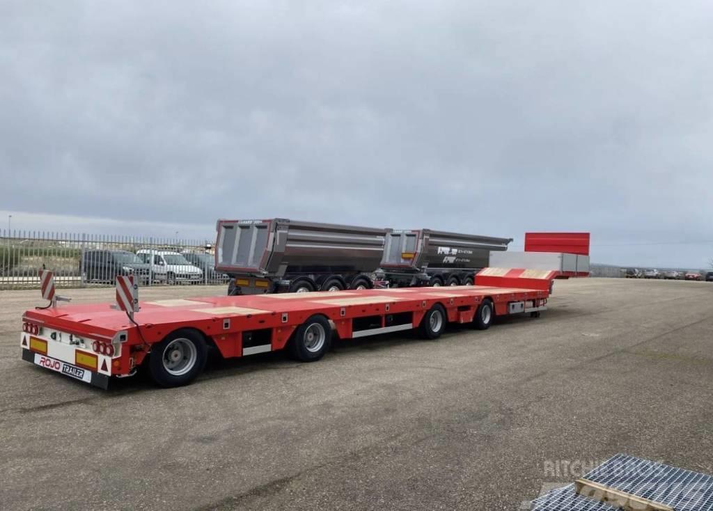 Rojo Trailer 4-axlad låglastande trailer Rak 18,5m Semi-trailer blokvogn