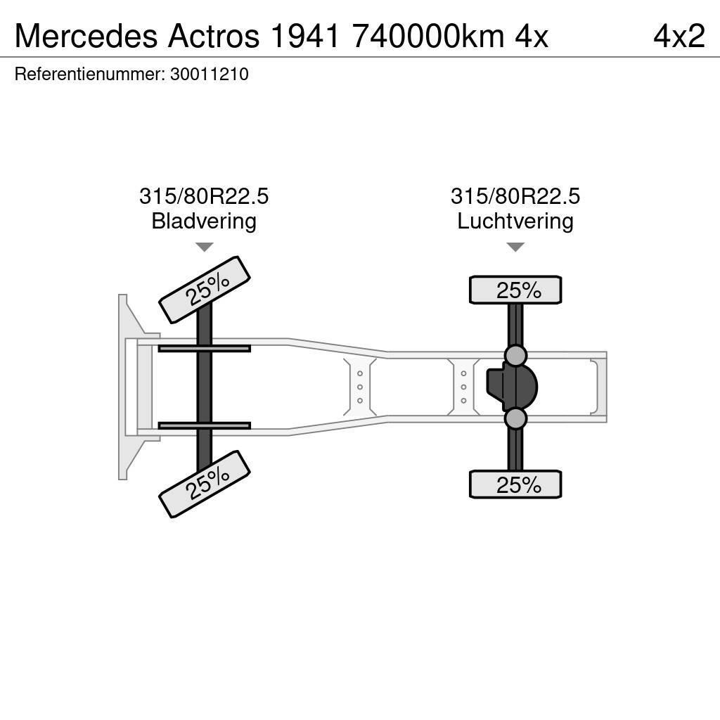 Mercedes-Benz Actros 1941 740000km 4x Trækkere