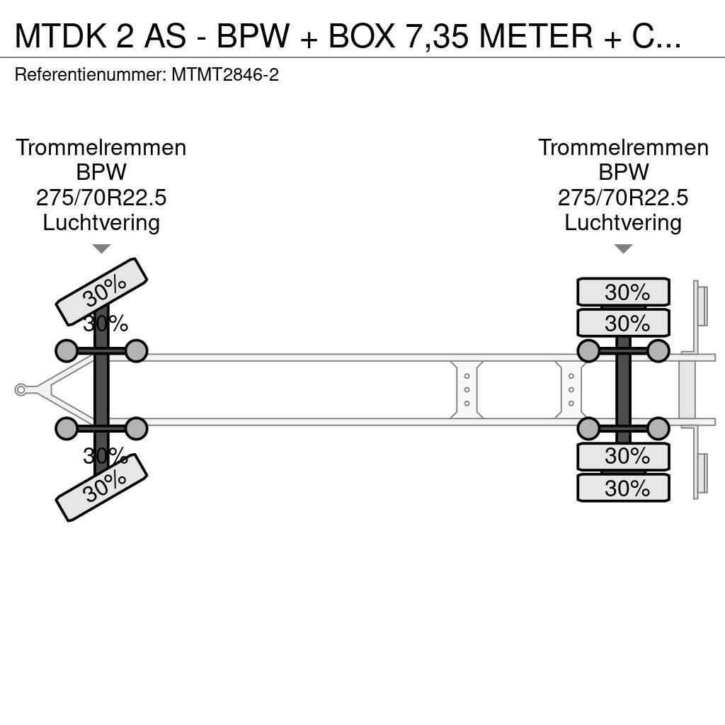  MTDK 2 AS - BPW + BOX 7,35 METER + CARGOLIFT ZEPRO Fast kasse