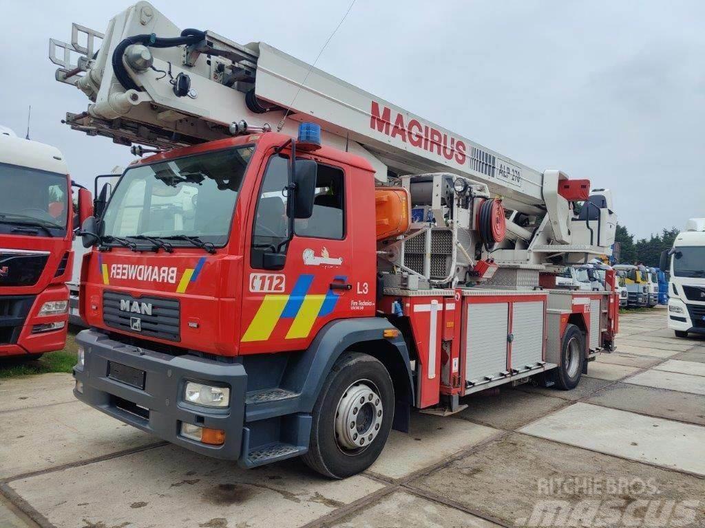 MAN 18.284 Magirus Hoogwerker / Firetruck / Ladderwage Brandbiler