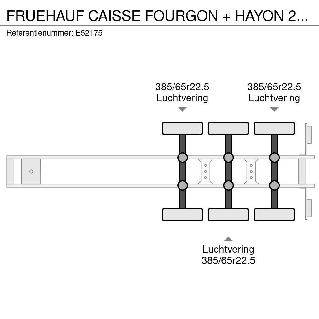 Fruehauf CAISSE FOURGON + HAYON 2500 KG (2017) Semi-trailer med fast kasse