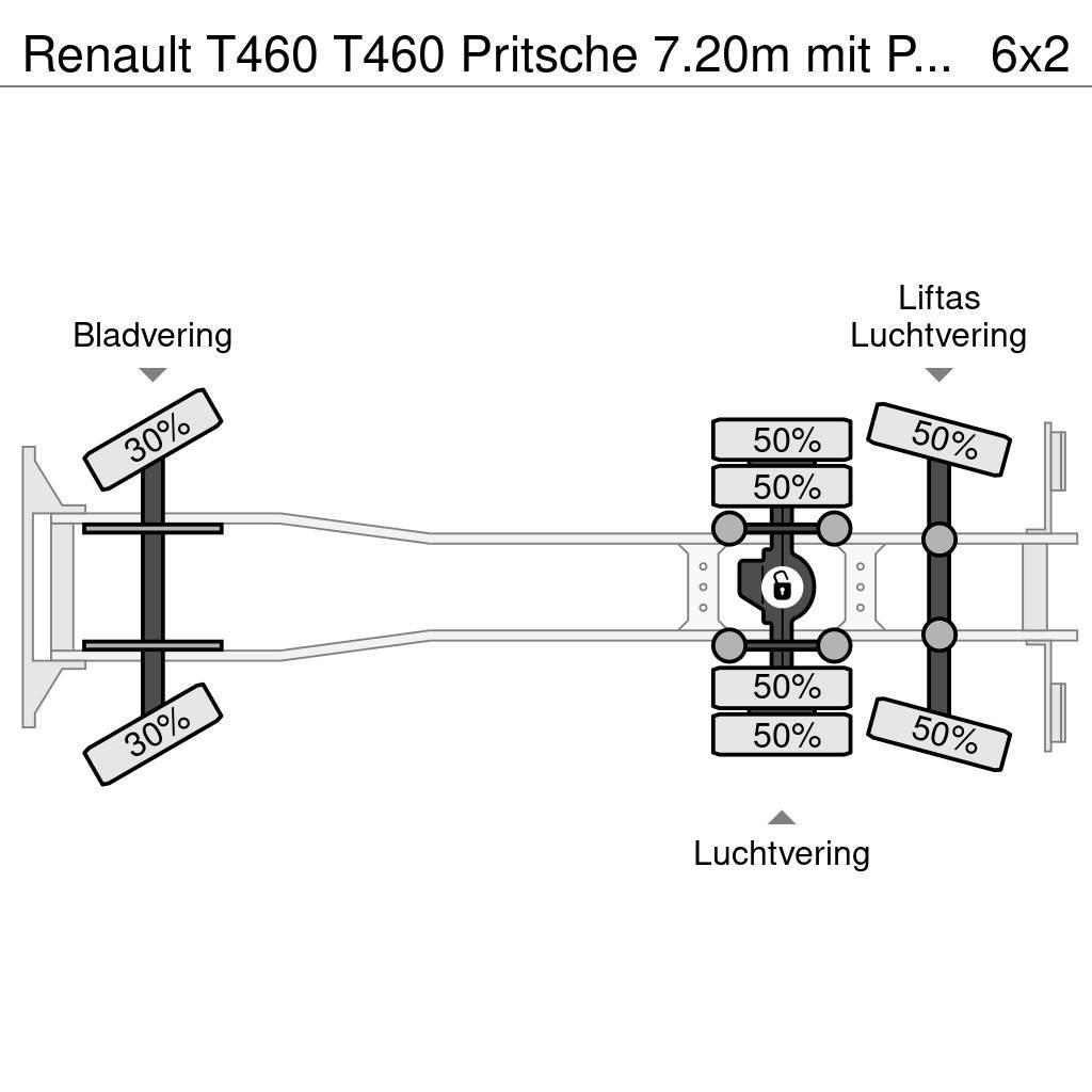 Renault T460 T460 Pritsche 7.20m mit Plane/Spriegel EU6 Lastbil - Gardin