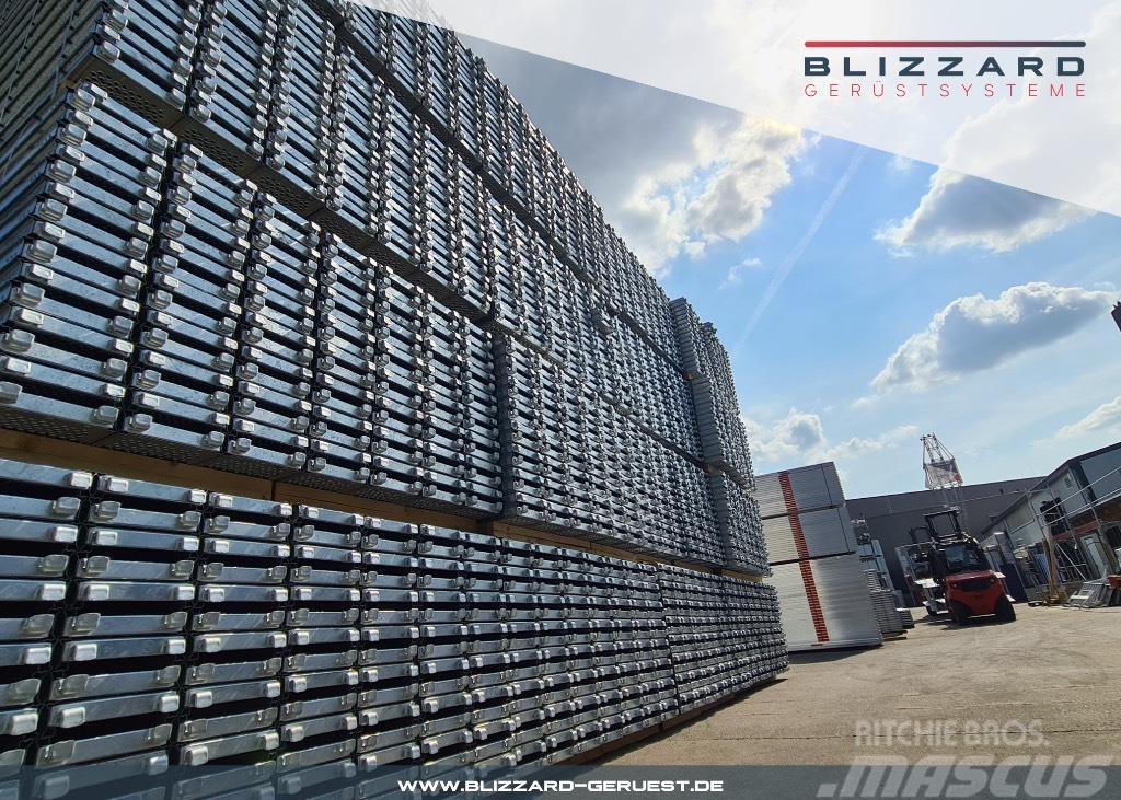  163 m² neues Fassadengerüst mit Stahlböden Blizzar Stillads udstyr
