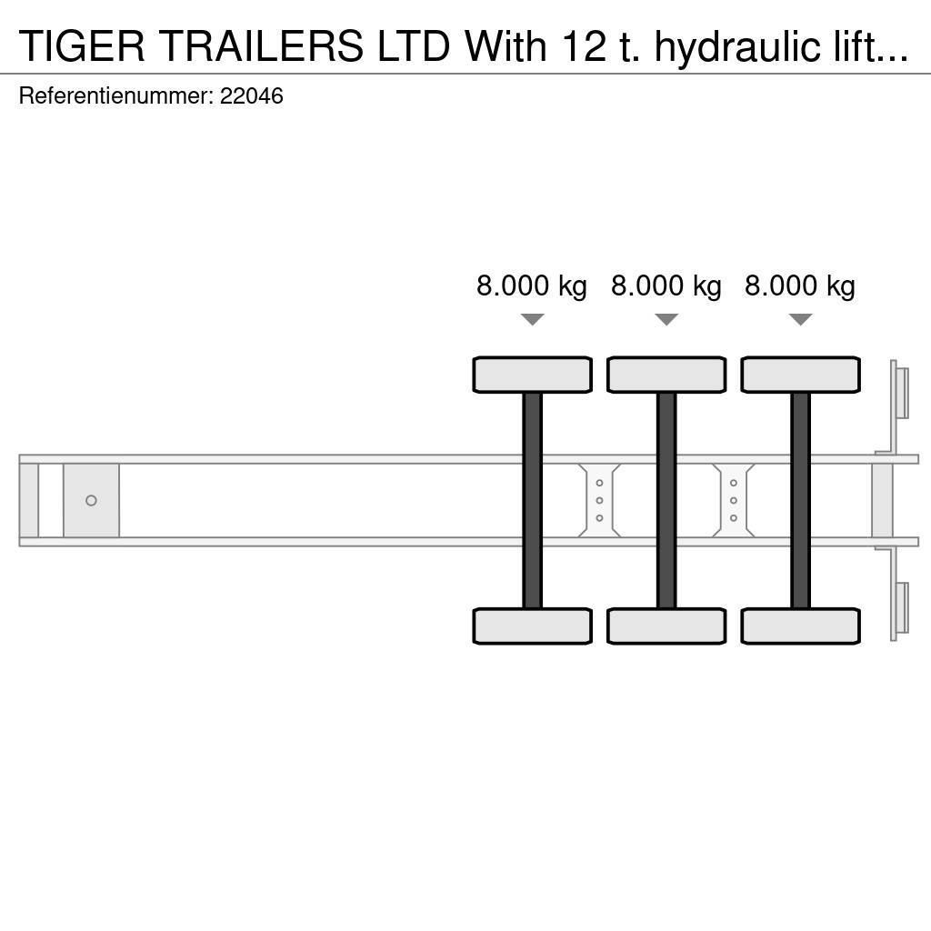 Tiger TRAILERS LTD With 12 t. hydraulic lifting deck for Semi-trailer med Gardinsider