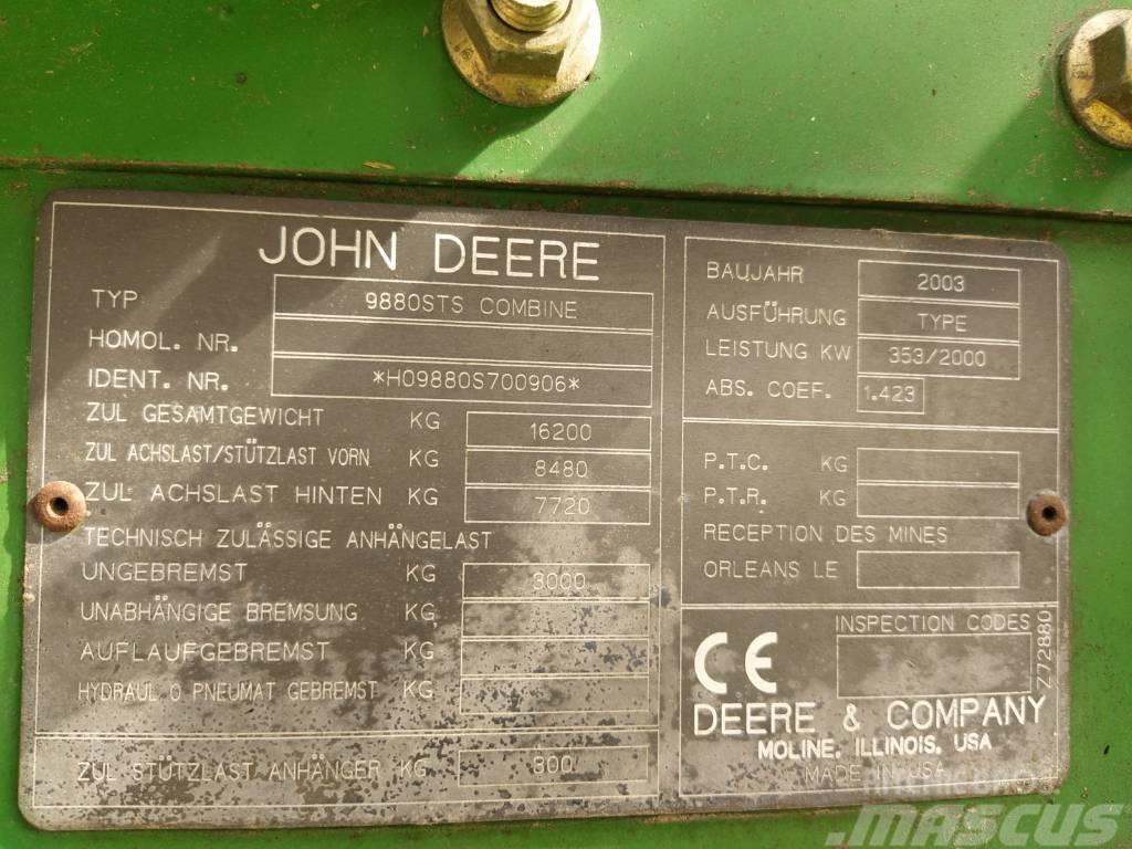 John Deere 9880 STS Mejetærskere