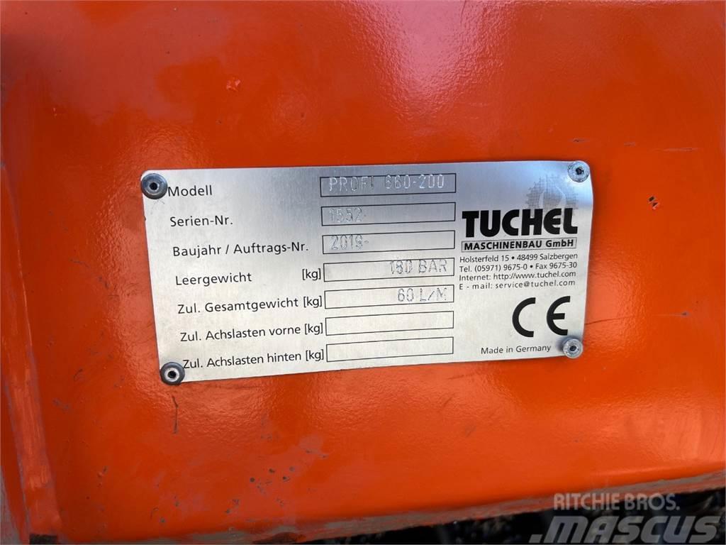 Tuchel Profi 660 kost - 200 cm. bred / Opsamler - kasse - Læssemaskiner på hjul