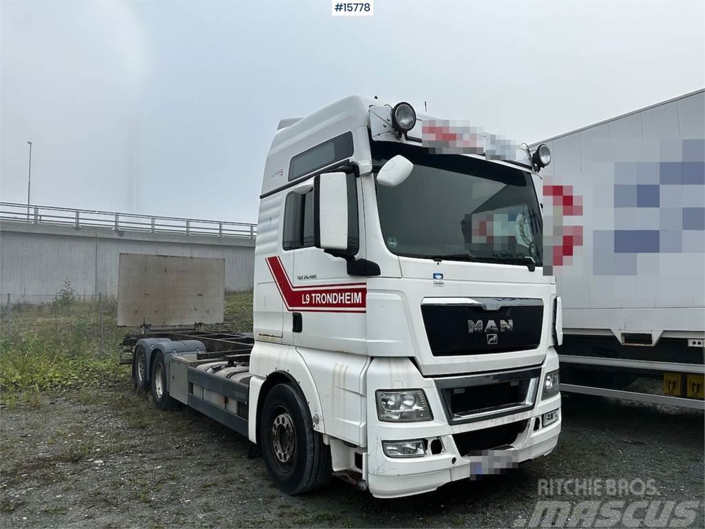 MAN TGX 26.480 6x2 Container truck w/ lift. Rep object Lastbiler med containerramme / veksellad