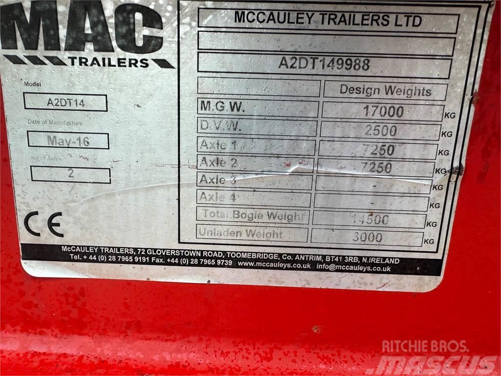  AG McCauley 14 Ton Dump Trailer, Oil & Air Brakes Tipvogne