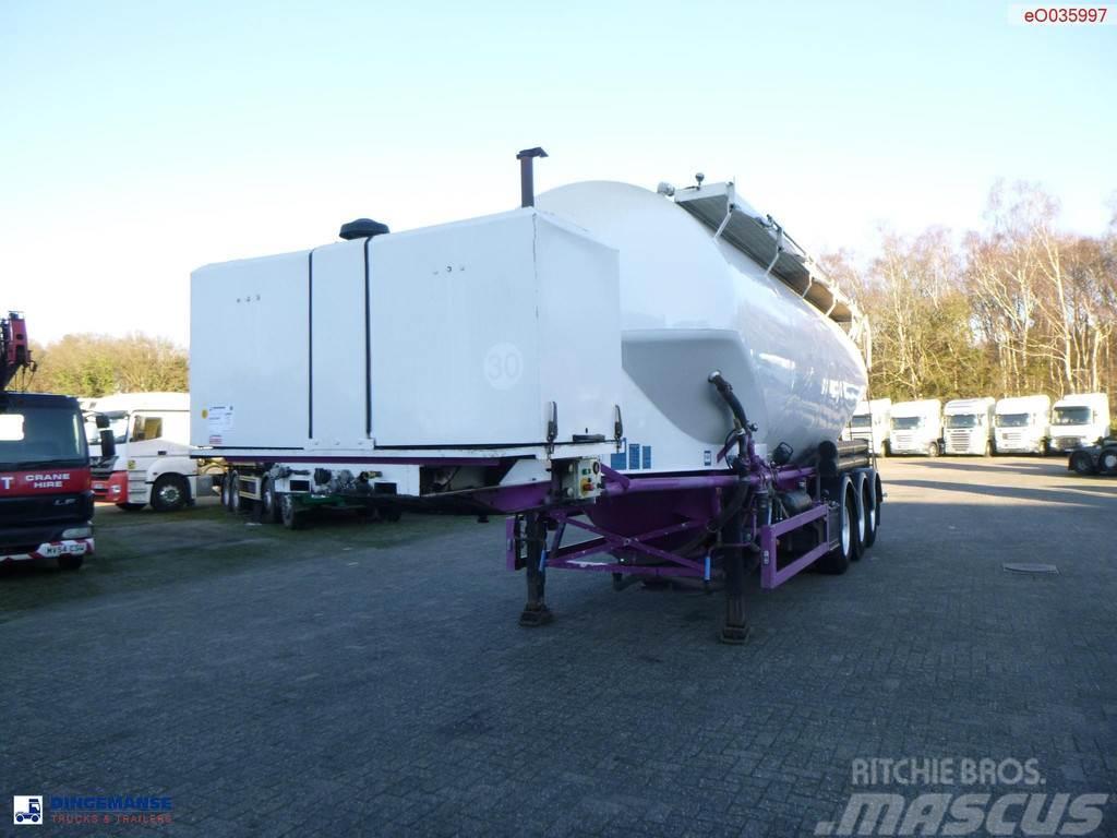 Feldbinder Powder tank alu 36 m3 / 1 comp + compressor Semi-trailer med Tank