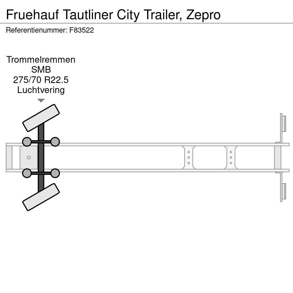 Fruehauf Tautliner City Trailer, Zepro Semi-trailer med Gardinsider
