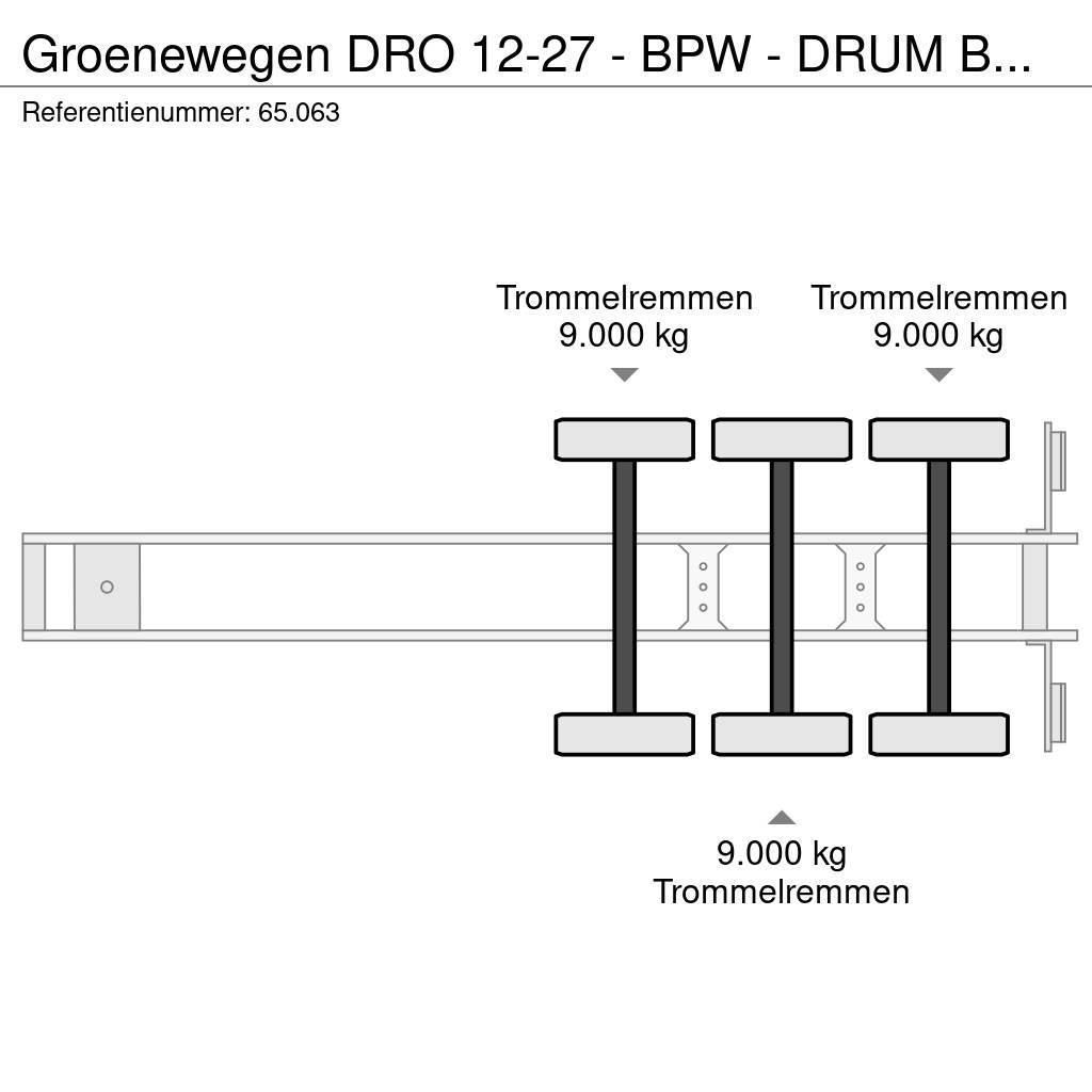 Groenewegen DRO 12-27 - BPW - DRUM BRAKES - 65.063 Semi-trailer med lad/flatbed