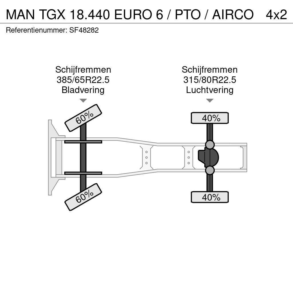 MAN TGX 18.440 EURO 6 / PTO / AIRCO Trækkere