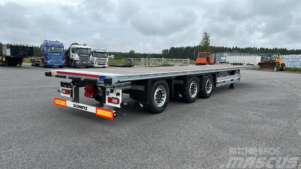 Schmitz 3-aks HCT Puoliperävaunu Semi-trailer med lad/flatbed