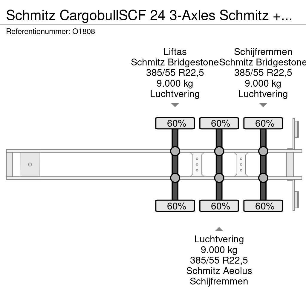 Schmitz Cargobull SCF 24 3-Axles Schmitz + GENSET - Lift-axle - Disc Semi-trailer med containerramme