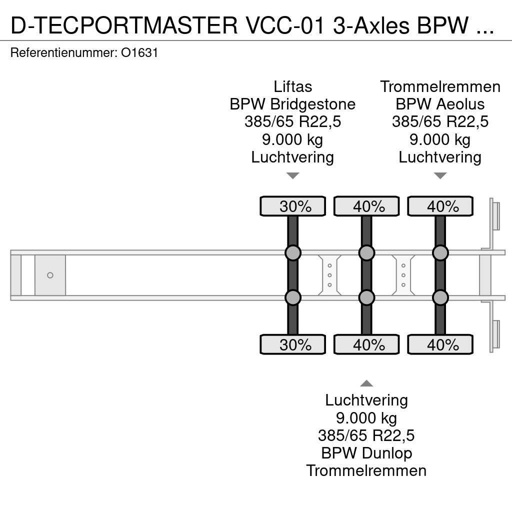 D-tec PORTMASTER VCC-01 3-Axles BPW - Drumbrakes - Lift- Semi-trailer med containerramme