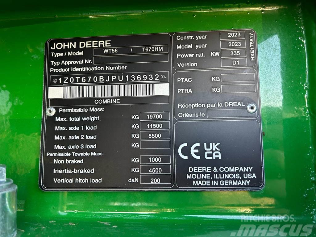 John Deere T670 HM Mejetærskere