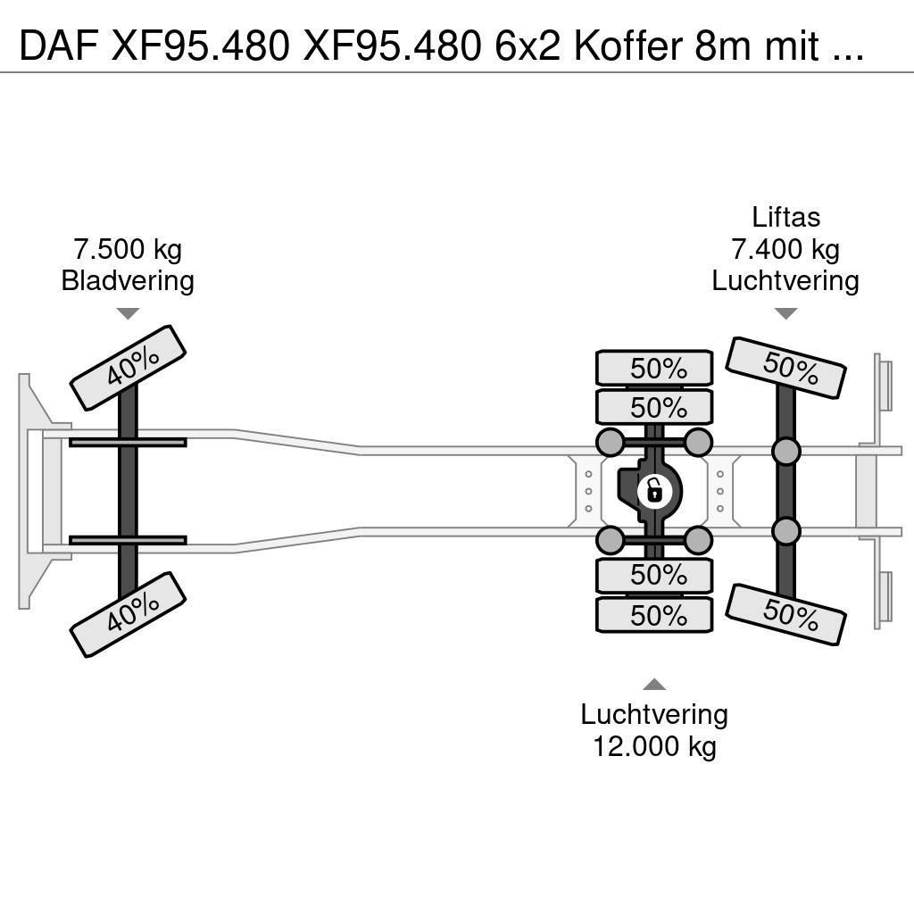 DAF XF95.480 XF95.480 6x2 Koffer 8m mit LBW Fast kasse
