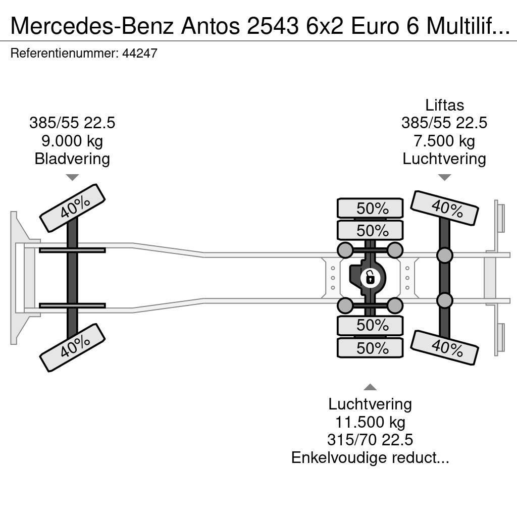 Mercedes-Benz Antos 2543 6x2 Euro 6 Multilift 26 Ton haakarmsyst Kroghejs