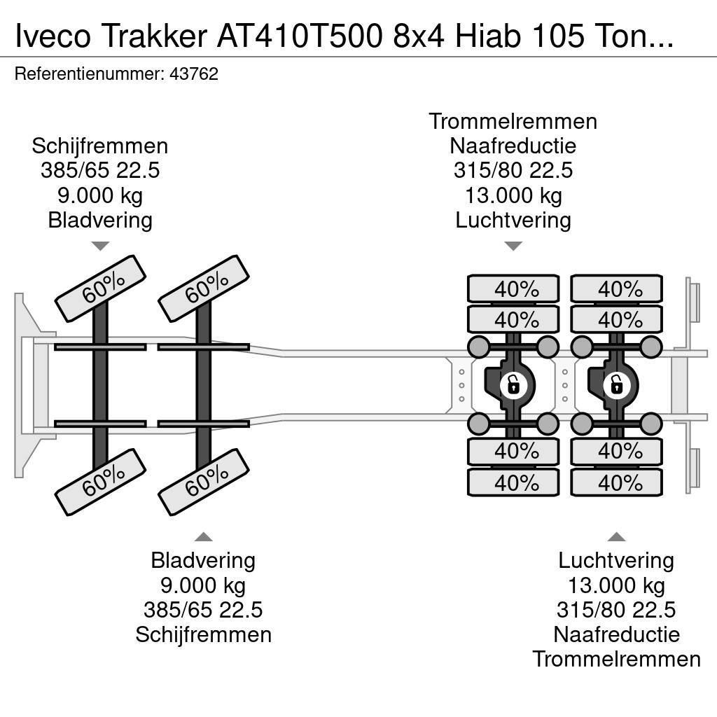 Iveco Trakker AT410T500 8x4 Hiab 105 Tonmeter laadkraan Kraner til alt terræn