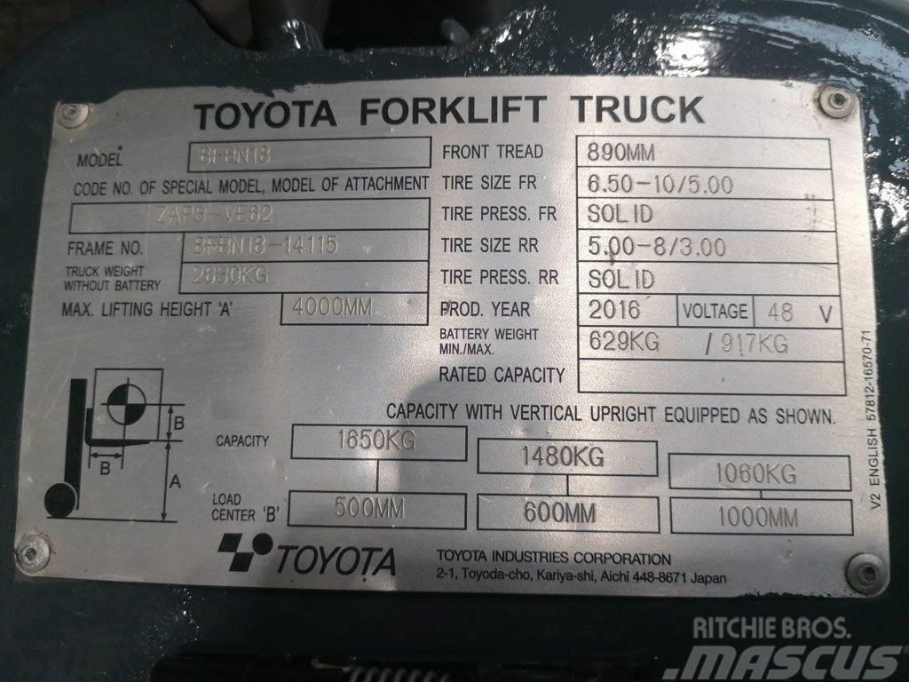 Toyota 8FBN18 El gaffeltrucks