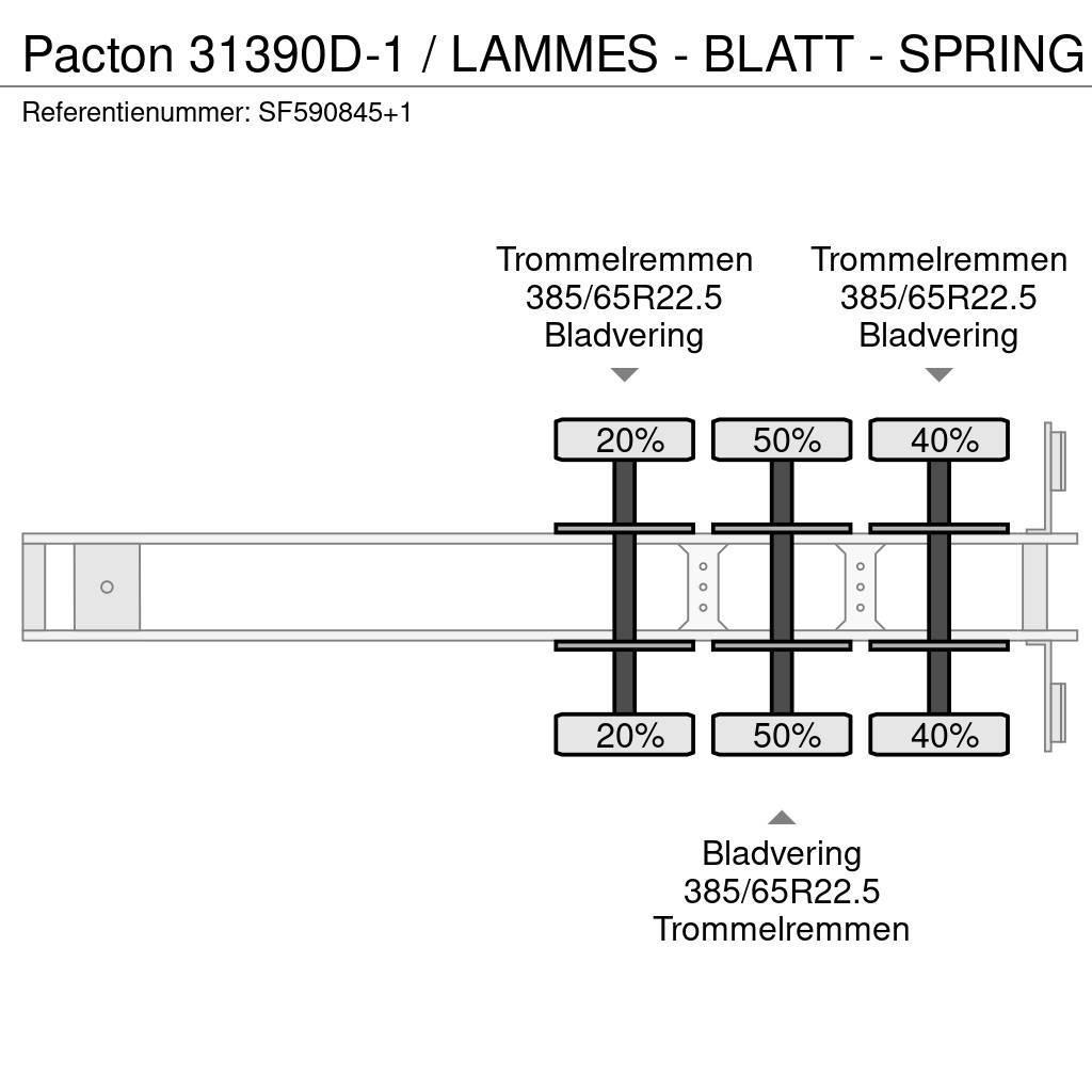 Pacton 31390D-1 / LAMMES - BLATT - SPRING Semi-trailer med lad/flatbed