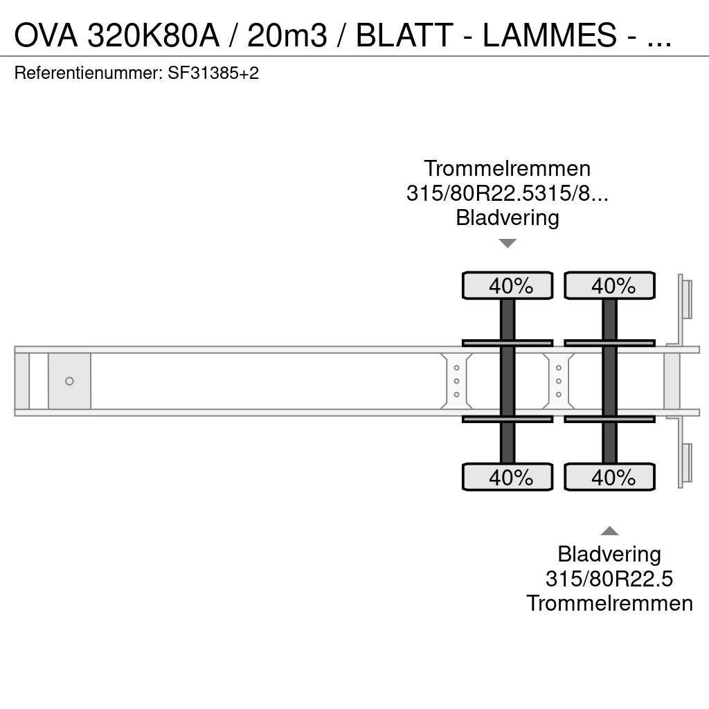 OVA 320K80A / 20m3 / BLATT - LAMMES - SPRING Semi-trailer med tip