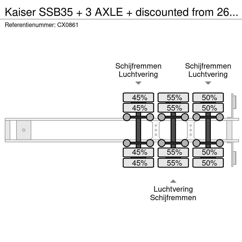 Kaiser SSB35 + 3 AXLE + discounted from 26.950,- Semi-trailer blokvogn