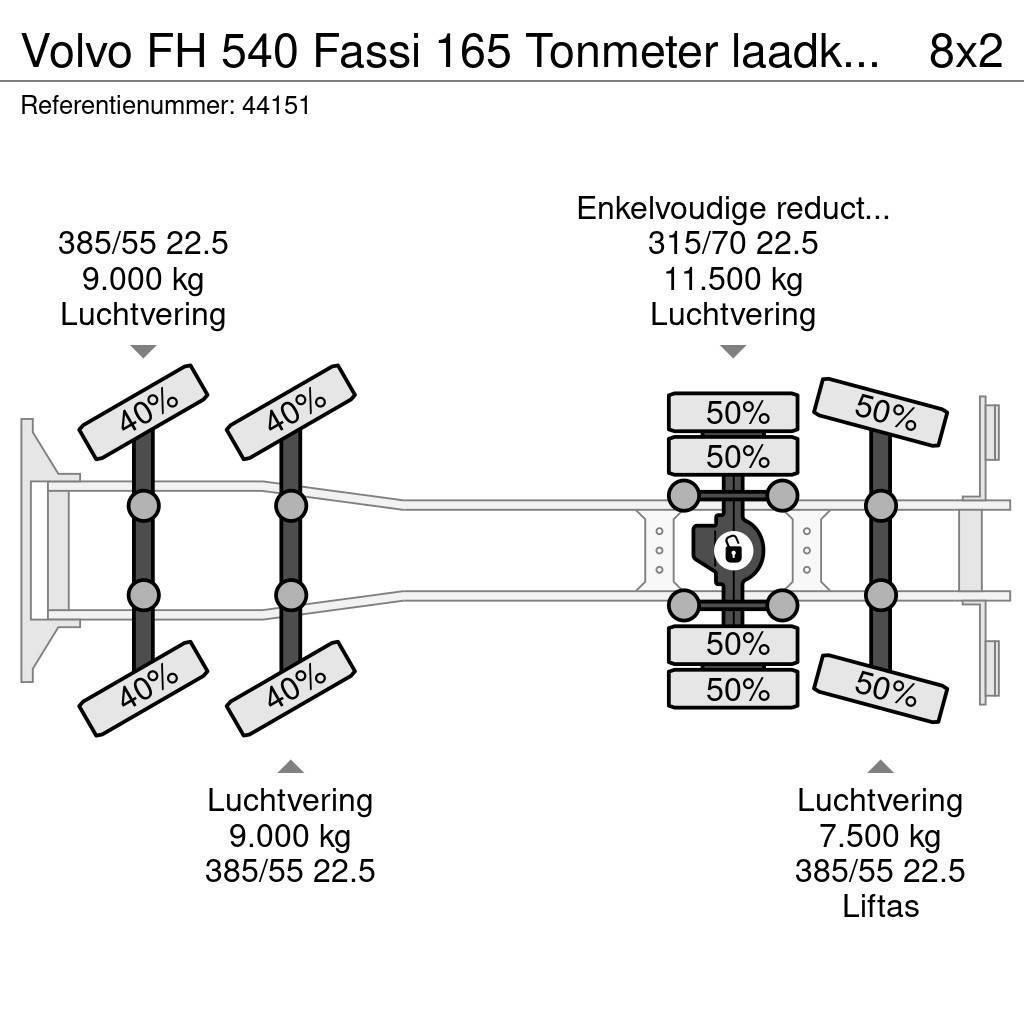 Volvo FH 540 Fassi 165 Tonmeter laadkraan + Fly-Jib Just Kraner til alt terræn